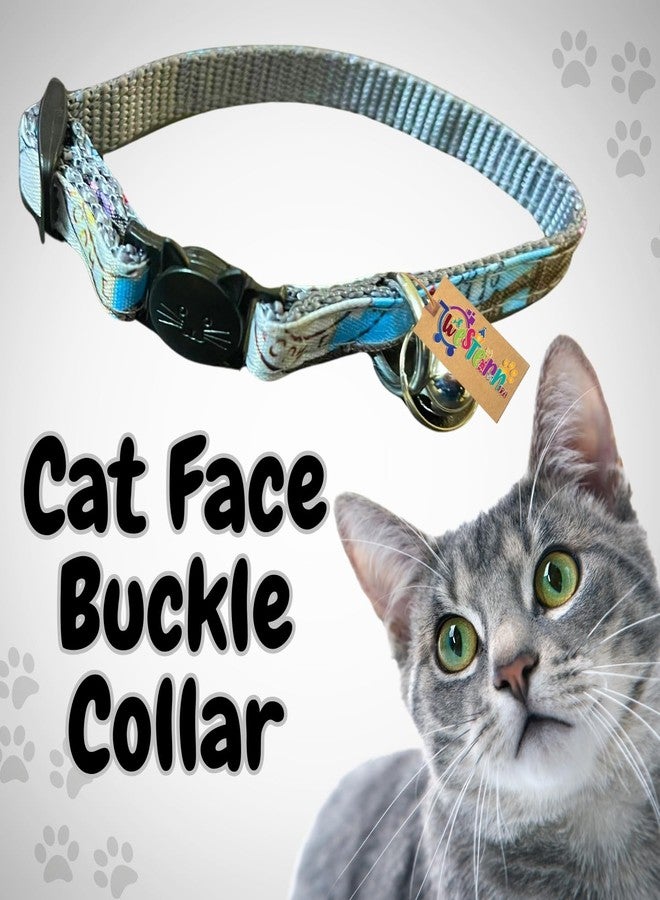 ويستيرن إرا طوق على شكل وجه قطة من العصر الغربي مزود بإبزيم وجرس - آمن وأنيق، قابل للتعديل، تصميم متين للقطط المنزلية والخارجية - مصنوع من مادة ناعمة مع جرس أنيق للتتبع، مثالي للقطط - Image 2